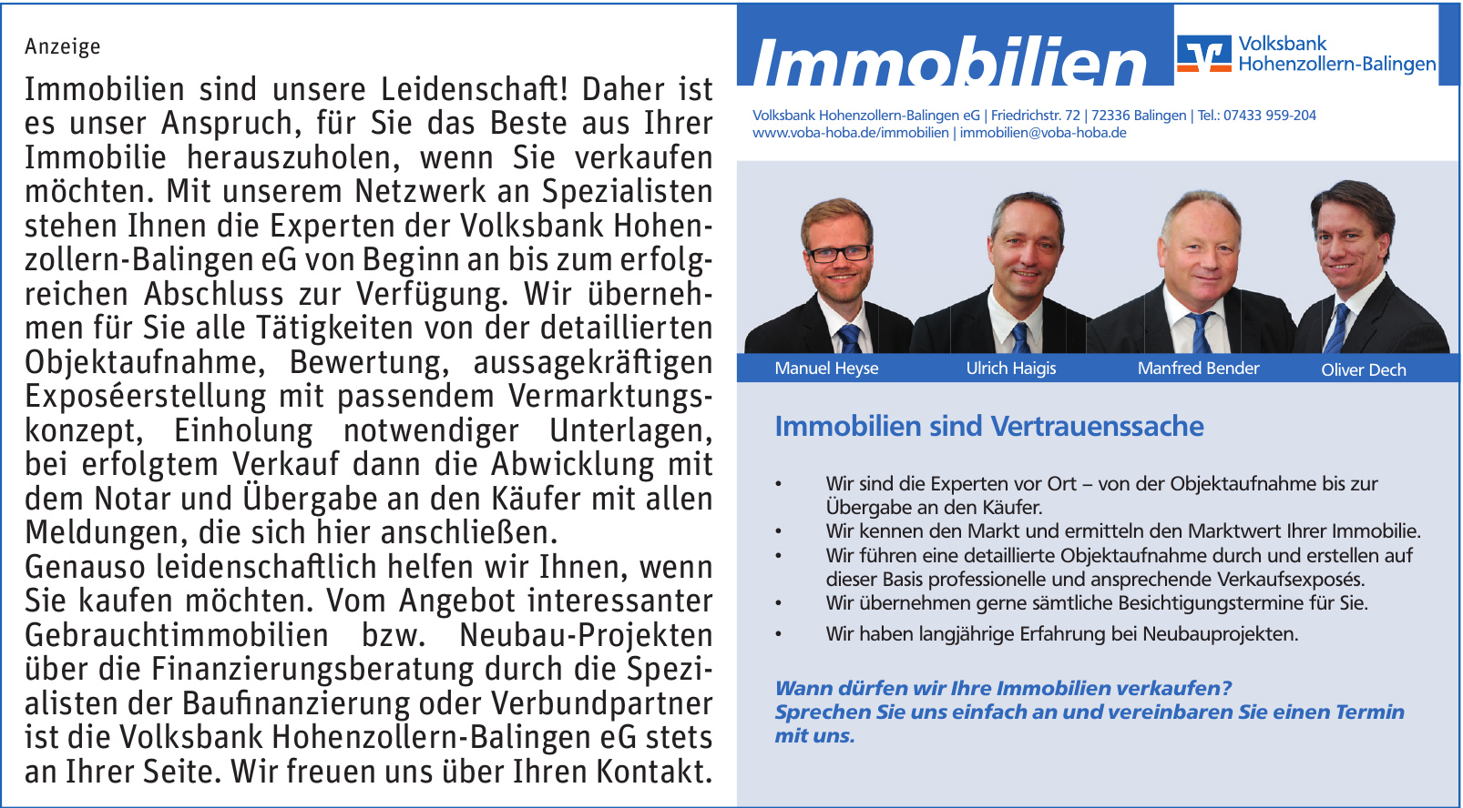 Volksbank Hohenzollern-Balingen eG Volksbank Hohenzollern-Balingen eG