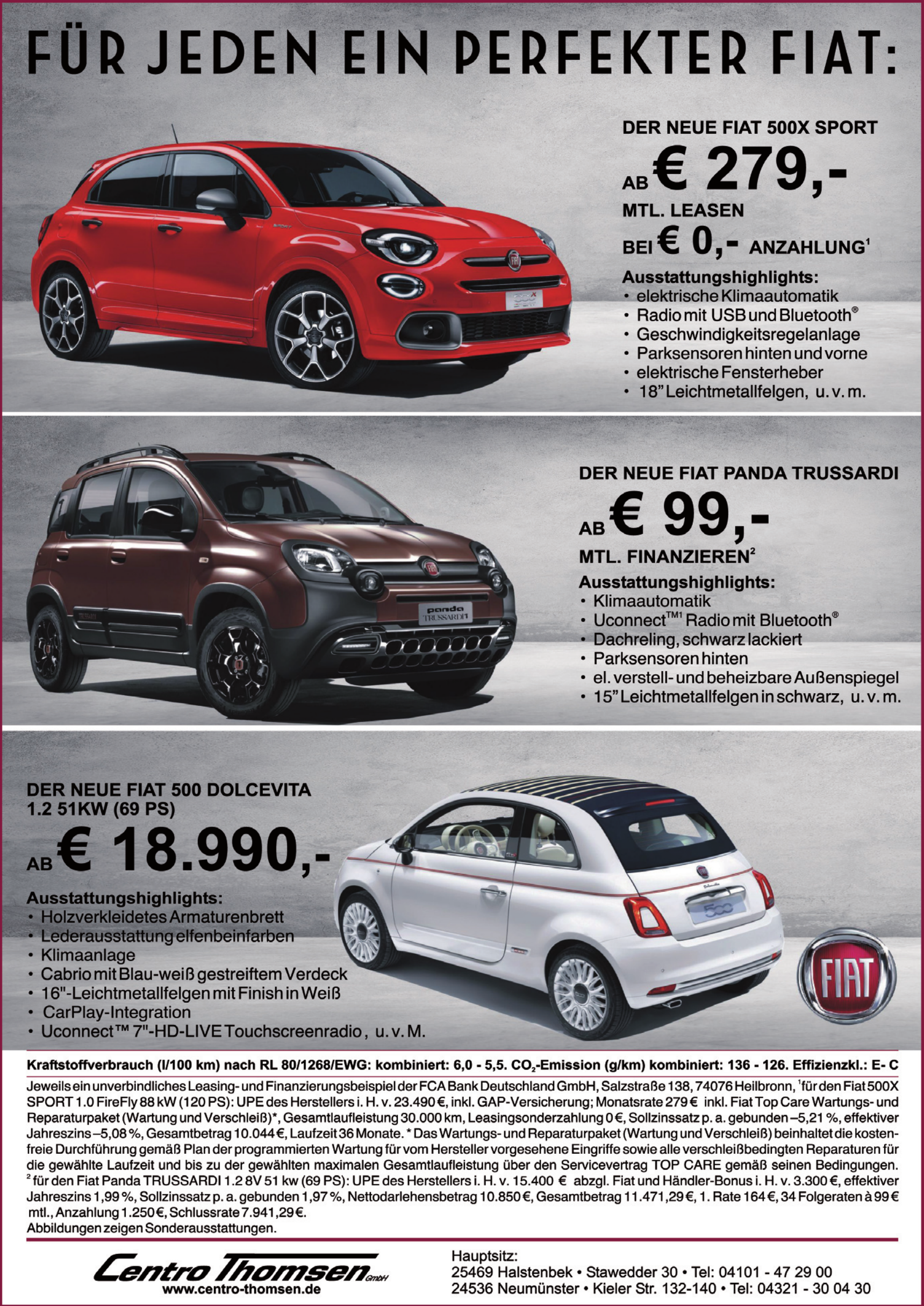 Centro Automobile Thomsen In Halstenbek Fiat 500x Sport