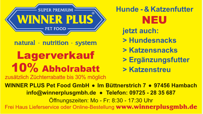 WINNER PLUS Pet Food GmbH WINNER PLUS Pet Food GmbH