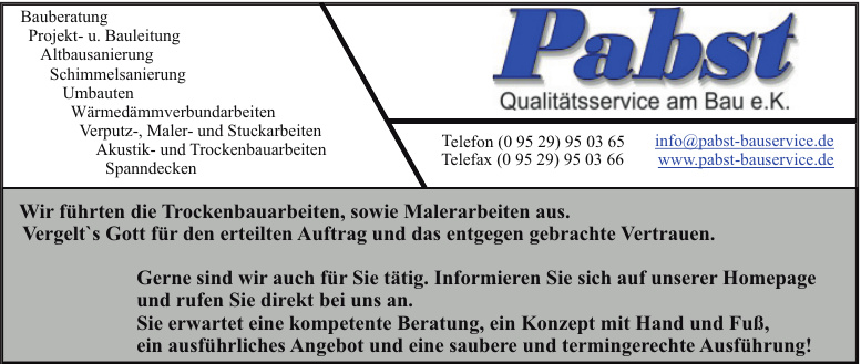 Pabst Qaultätsservice am Bau e.K Pabst Qaultätsservice am Bau e.K