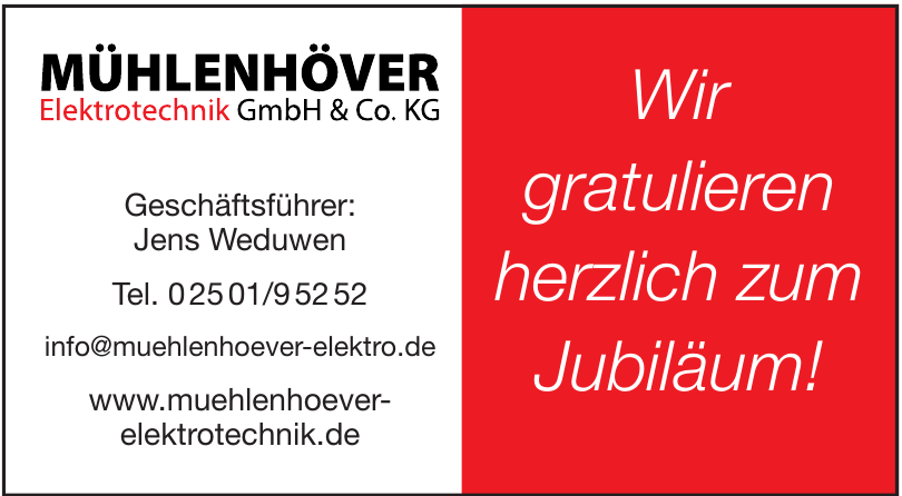 Mühlenhöver Elektrotechnik GmbH & Co. KG Mühlenhöver Elektrotechnik GmbH & Co. KG