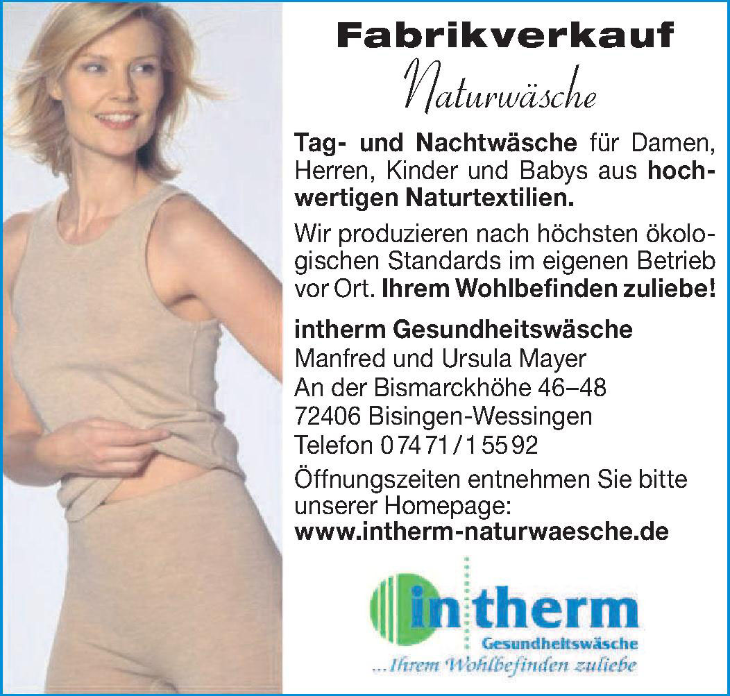 intherm Gesundheitswäsche intherm Gesundheitswäsche