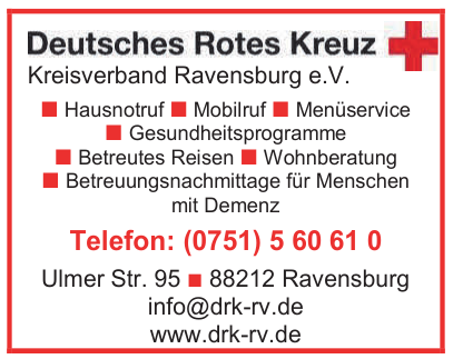 Deutsches Rotes Kreuz Kreisverband Ravensburg e.V. Deutsches Rotes Kreuz Kreisverband Ravensburg e.V.