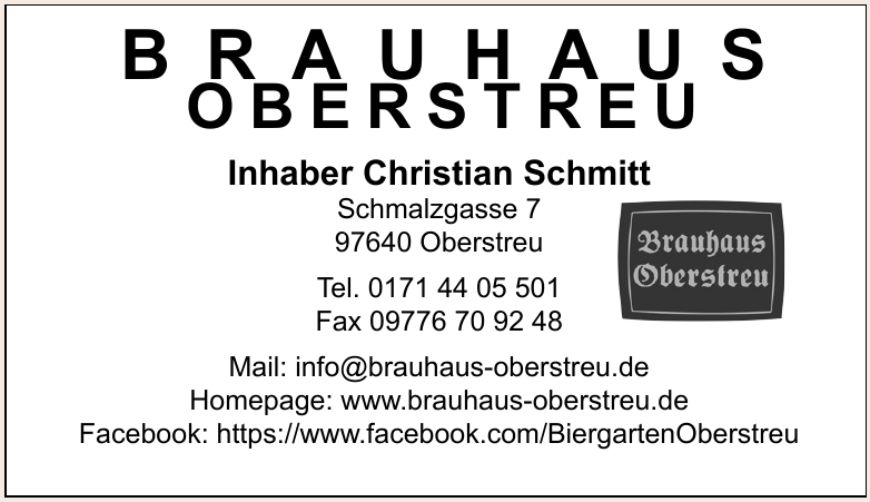 Brauhaus Oberstreu Brauhaus Oberstreu
