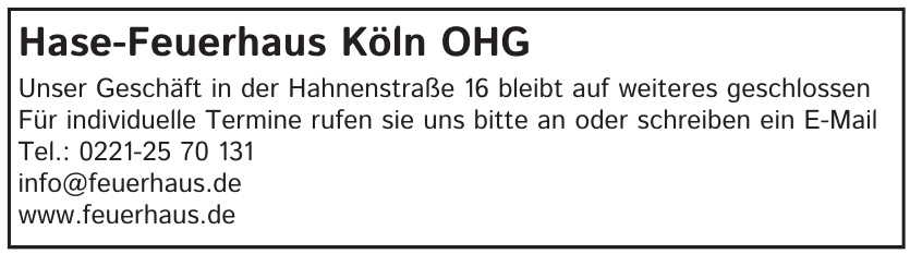 Hase-Feuerhaus Köln OHG Hase-Feuerhaus Köln OHG