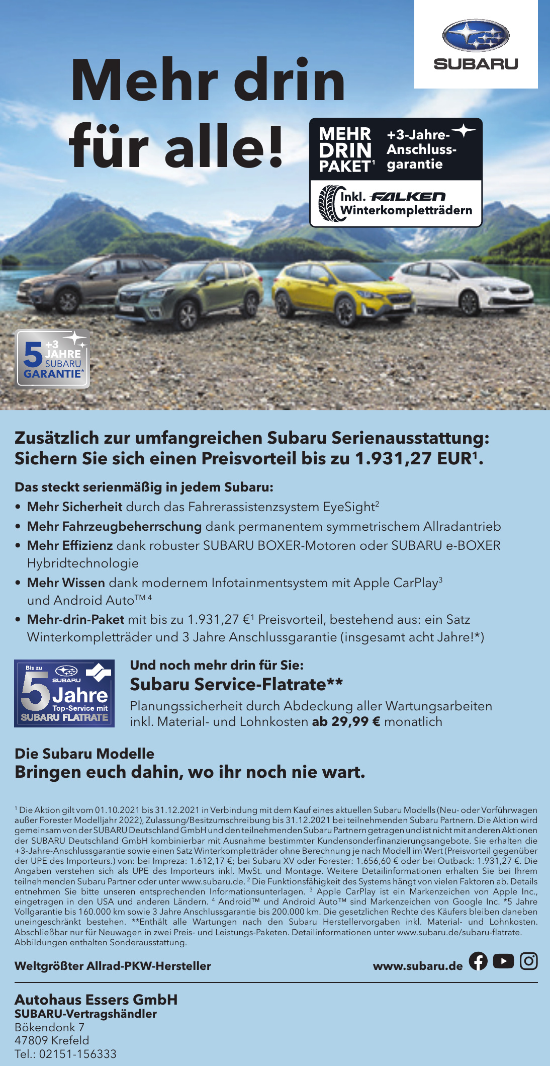 Autohaus Essers GmbH SUBARU-Vertragshändler