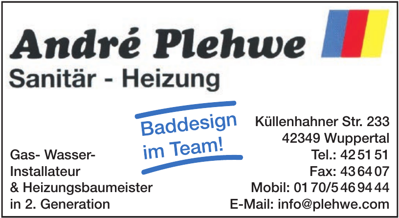 André Plehwe Sanitär – Heizung André Plehwe Sanitär – Heizung