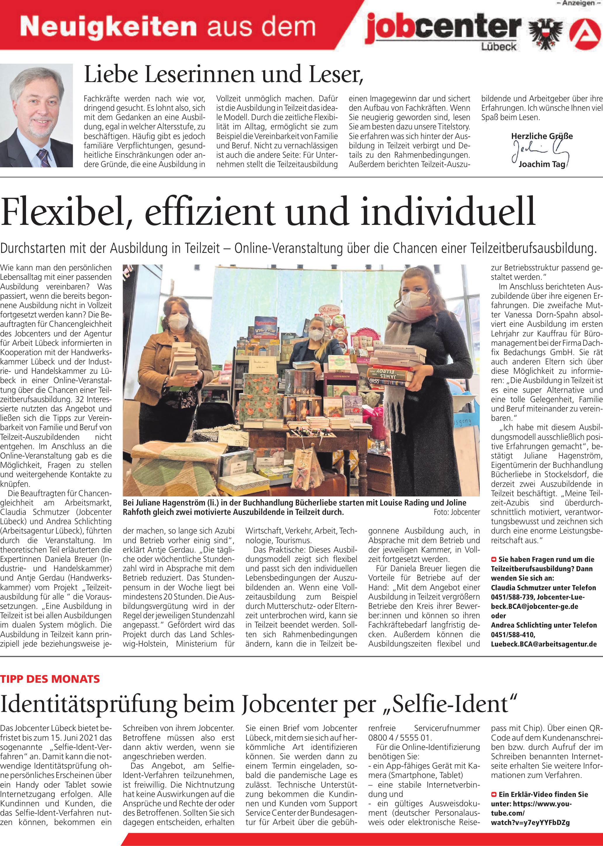 Neuigkeiten aus dem jobcenter Lübeck Neuigkeiten aus dem jobcenter Lübeck