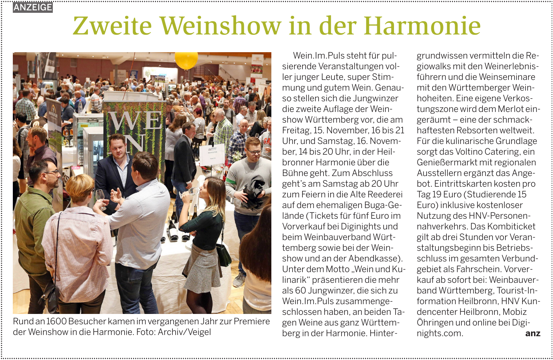 Zweite Weinshow in der Harmonie Zweite Weinshow in der Harmonie