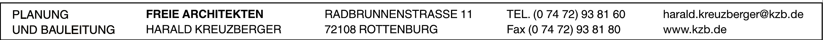Planung und Bauleitung Freie Architekten Harald Kreuzberger Planung und Bauleitung Freie Architekten Harald Kreuzberger