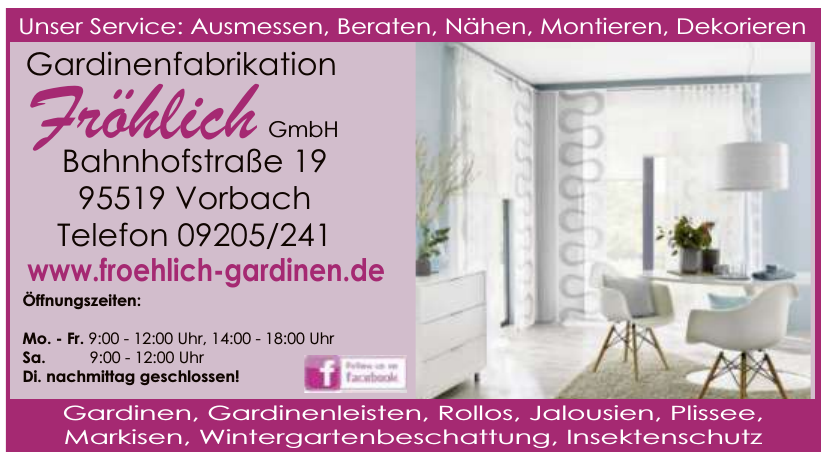 Gardinenfabrikation Fröhlich GmbH Gardinenfabrikation Fröhlich GmbH