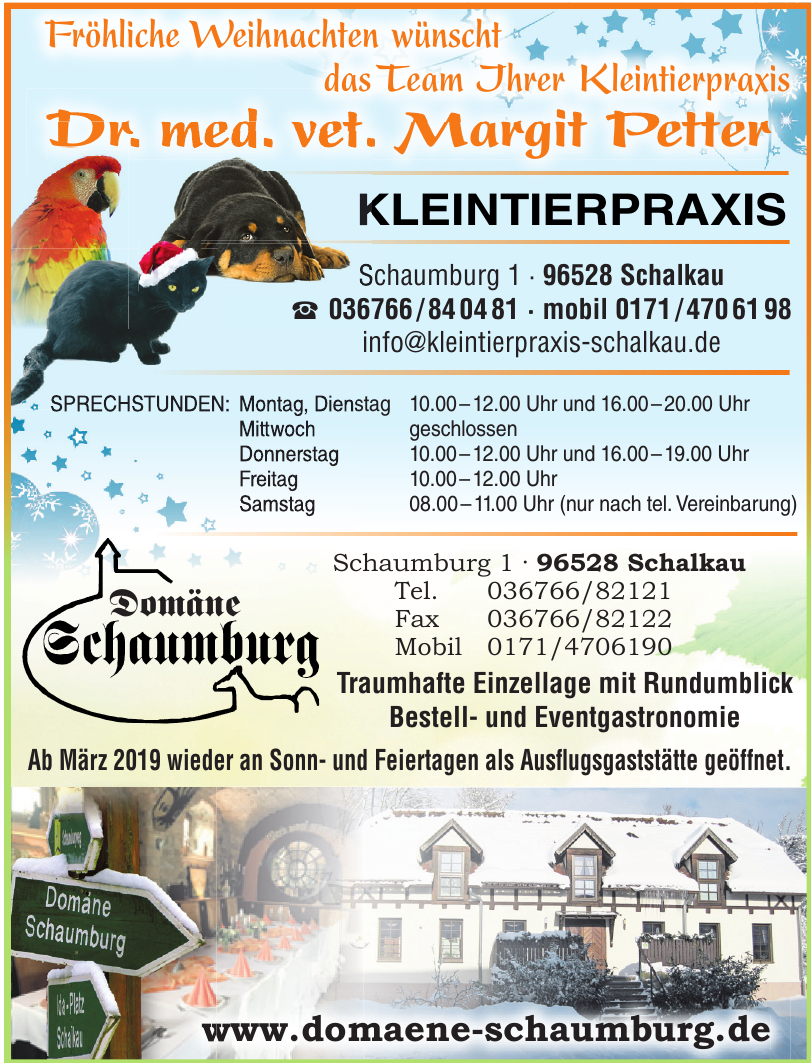 Kleintierpraxis Dr. med. vet. Margit Petter Kleintierpraxis Dr. med. vet. Margit Petter