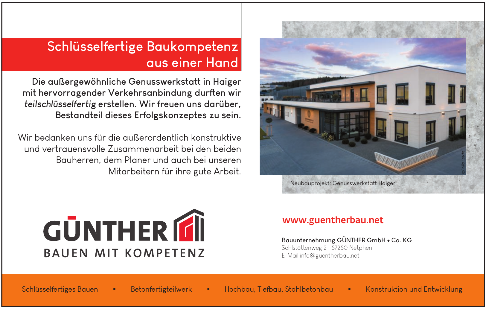 Bauunternehmung GÜNTHER GmbH + Co. KG Bauunternehmung GÜNTHER GmbH + Co. KG