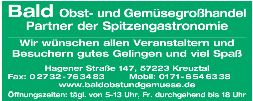 Bald Obst- und Gemüsegroßhandel Partner der Spitzengastronomie Bald Obst- und Gemüsegroßhandel Partner der Spitzengastronomie