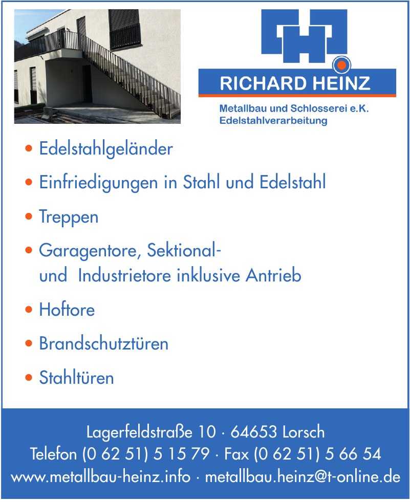 Richard Heinz Metall und Schlosserei e. K. Edelstahlverarbeitung