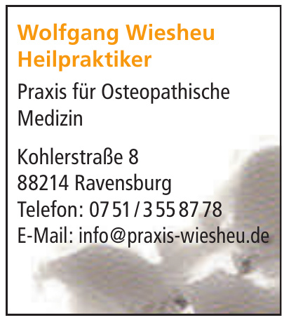 Wolfgang Wiesheu Heilpraktiker Wolfgang Wiesheu Heilpraktiker