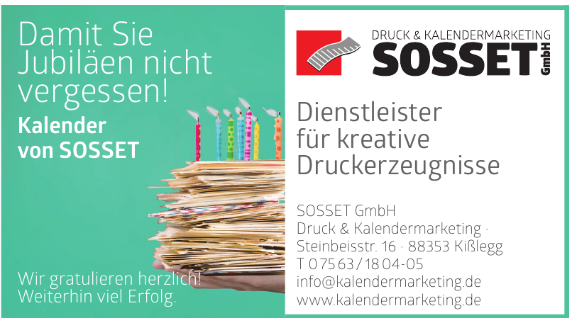 Druck & Kalendermarketing Sosset GmbH Druck & Kalendermarketing Sosset GmbH