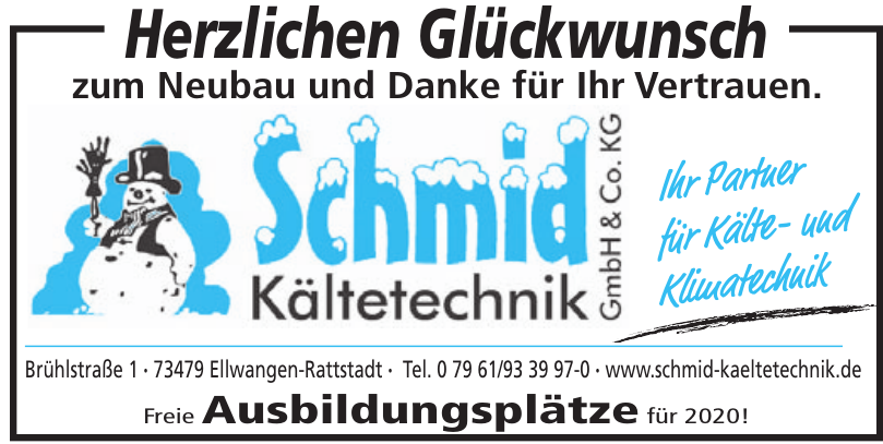 Schmid Kältetechnik GmbH & Co. KG Schmid Kältetechnik GmbH & Co. KG