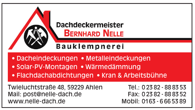 Dachdeckermeister Bernhard Nelle Dachdeckermeister Bernhard Nelle