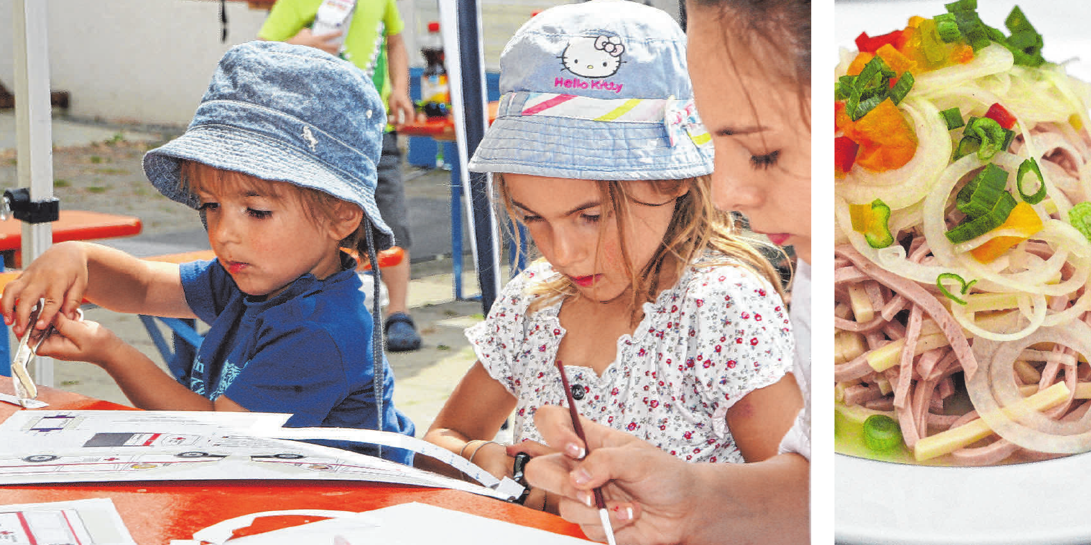 Auch eine Kinderbetreuung mit Bastelecke im Zelt und Hüpfburg gibt es am Sonntag. Wurstsalat am Montagabend. Auch eine Kinderbetreuung mit Bastelecke im Zelt und Hüpfburg gibt es am Sonntag. Wurstsalat am Montagabend.