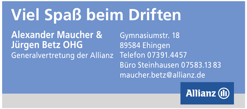 Alexander Maucher & Jürgen Betz OHG Generalvertretung der Allianz Alexander Maucher & Jürgen Betz OHG Generalvertretung der Allianz