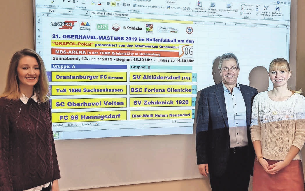 Losfee Laura Kleimann (l.) zog interessante Gruppen – sehr zur Freude von OFC-Vereinschef Jürgen Peter. FOTO: KNUT HAGEDORN Losfee Laura Kleimann (l.) zog interessante Gruppen – sehr zur Freude von OFC-Vereinschef Jürgen Peter. FOTO: KNUT HAGEDORN