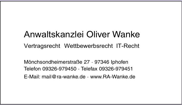 Anwaltskanzlei Oliver Wanke Anwaltskanzlei Oliver Wanke