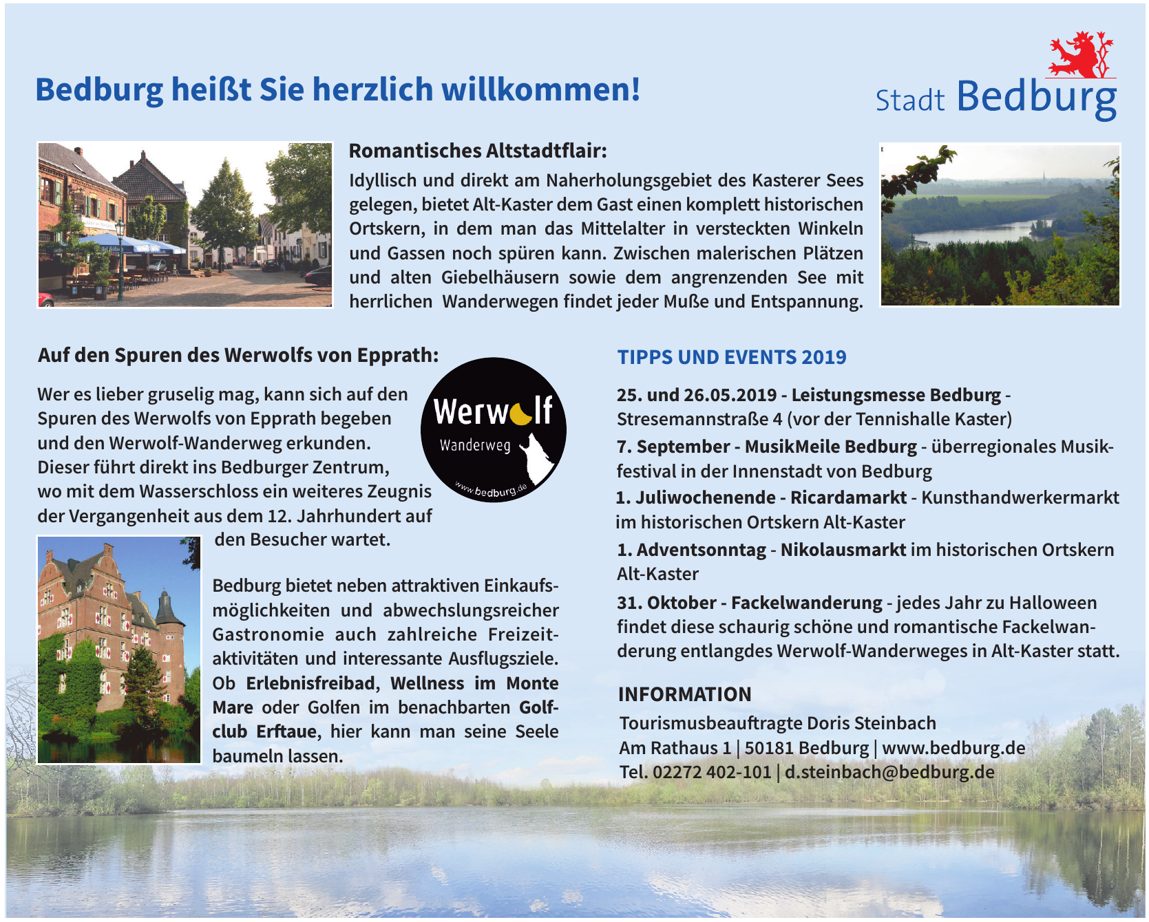 Stadt Bedburg - Tourismusbeafragte Doris Steinbach Stadt Bedburg - Tourismusbeafragte Doris Steinbach