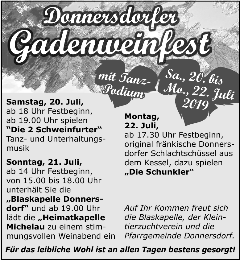 Donnersdorfer Gadenweinfest Donnersdorfer Gadenweinfest