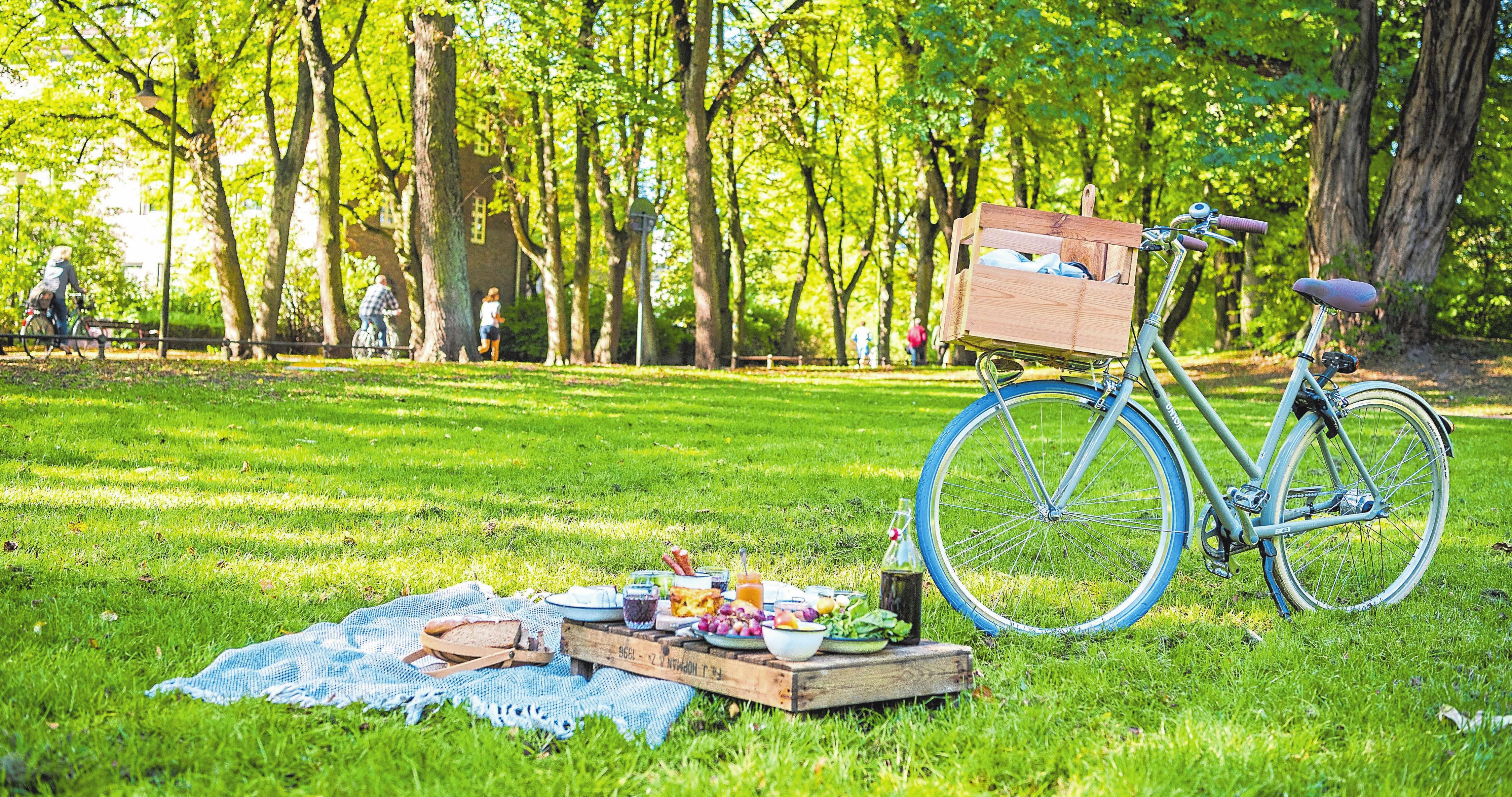 Eine Radtour mit Picknickdas ist problemlos vor der eigenen Haustür möglich. Foto: Muensterland-ev-Foodistas Eine Radtour mit Picknickdas ist problemlos vor der eigenen Haustür möglich. Foto: Muensterland-ev-Foodistas