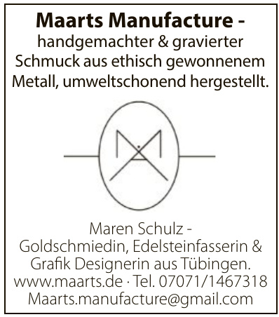 Maren Schulz - Goldschmiedin, Edelsteinfasserin & Grafik Designerin