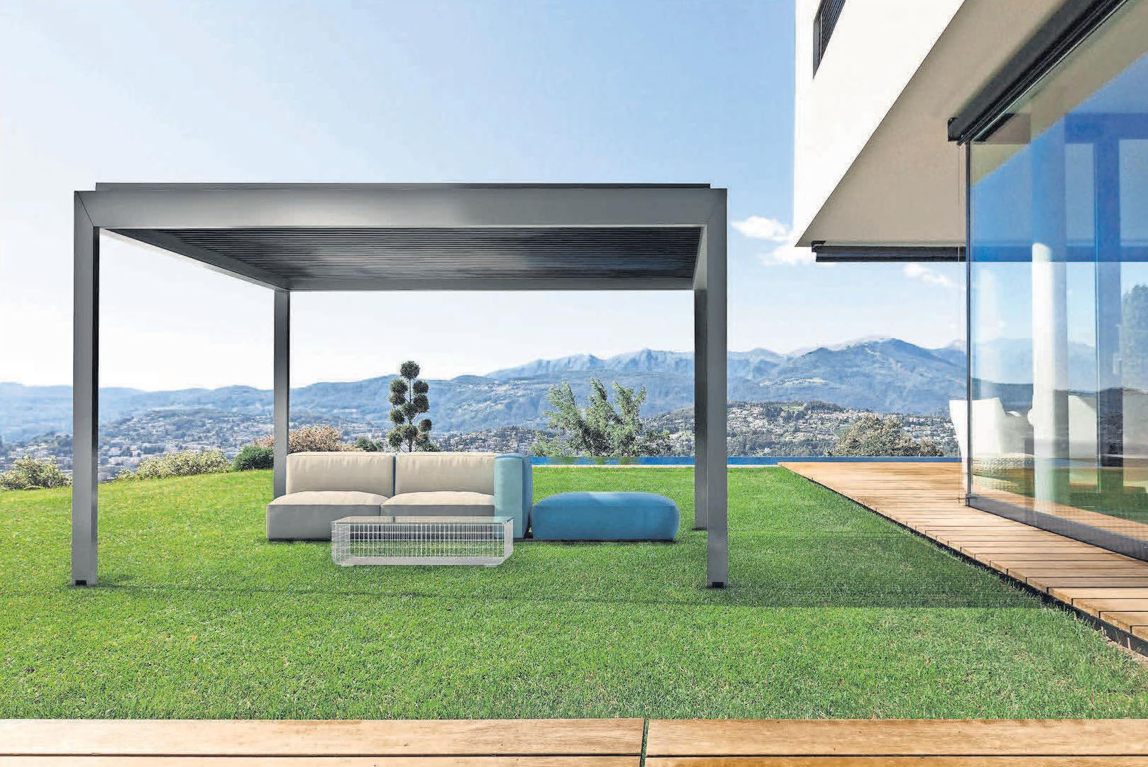 Mit dem QUBE Lamellendach bietet die Tischlerei Othmer Outdoorkomfort für das ganze Jahr. Mit dem QUBE Lamellendach bietet die Tischlerei Othmer Outdoorkomfort für das ganze Jahr.