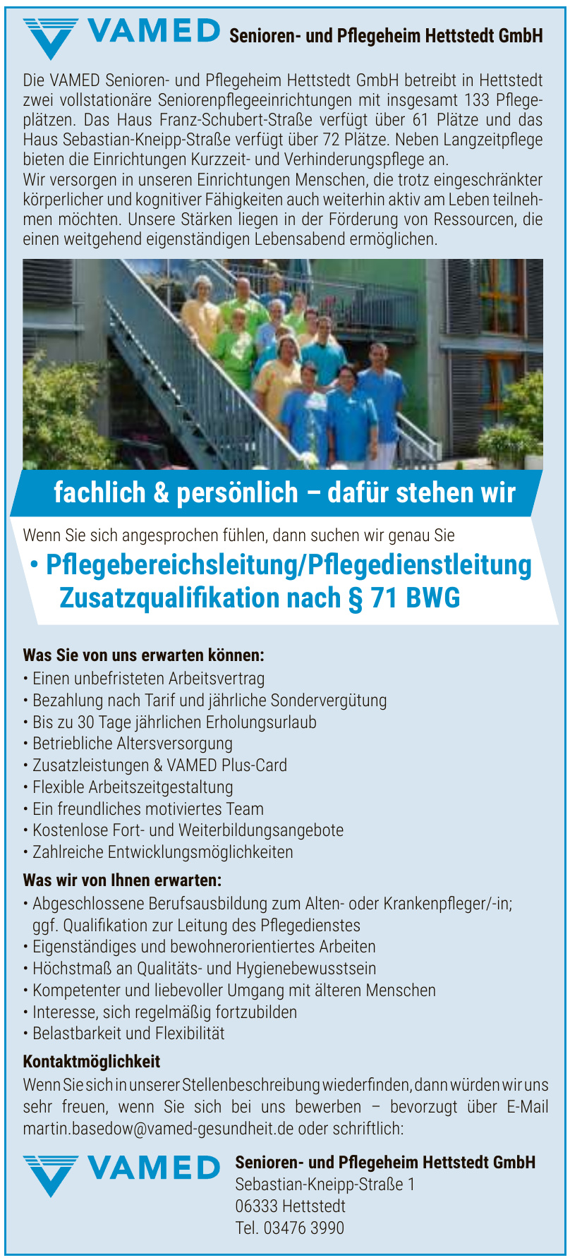 VAMED Senioren- und Pflegeheim Hettstedt GmbH VAMED Senioren- und Pflegeheim Hettstedt GmbH