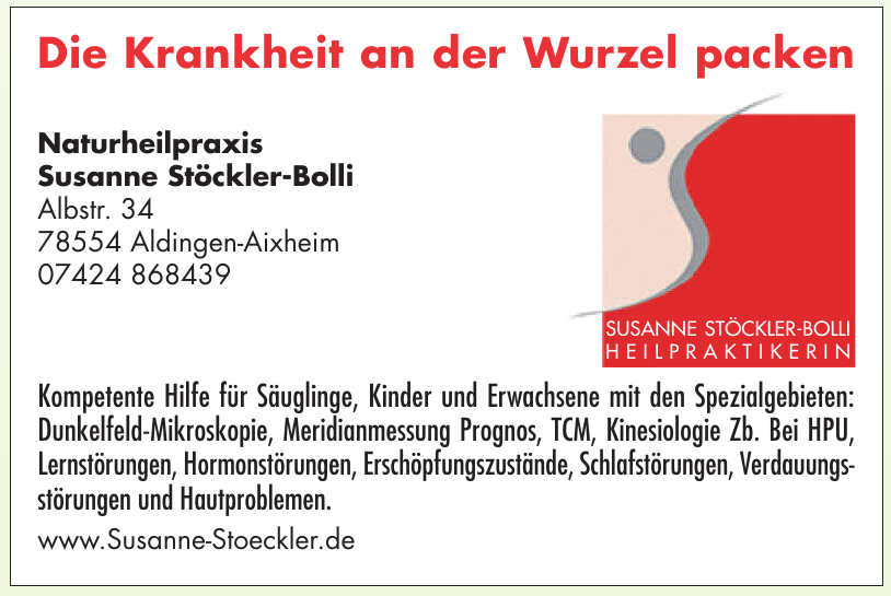 Naturheilpraxis Susanne Stöckler-Bolli Naturheilpraxis Susanne Stöckler-Bolli