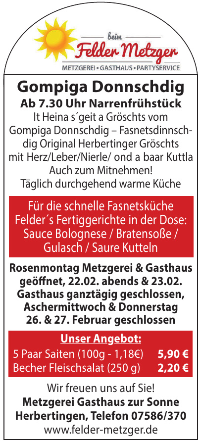 Metzgerei Gasthaus zur Sonne Metzgerei Gasthaus zur Sonne
