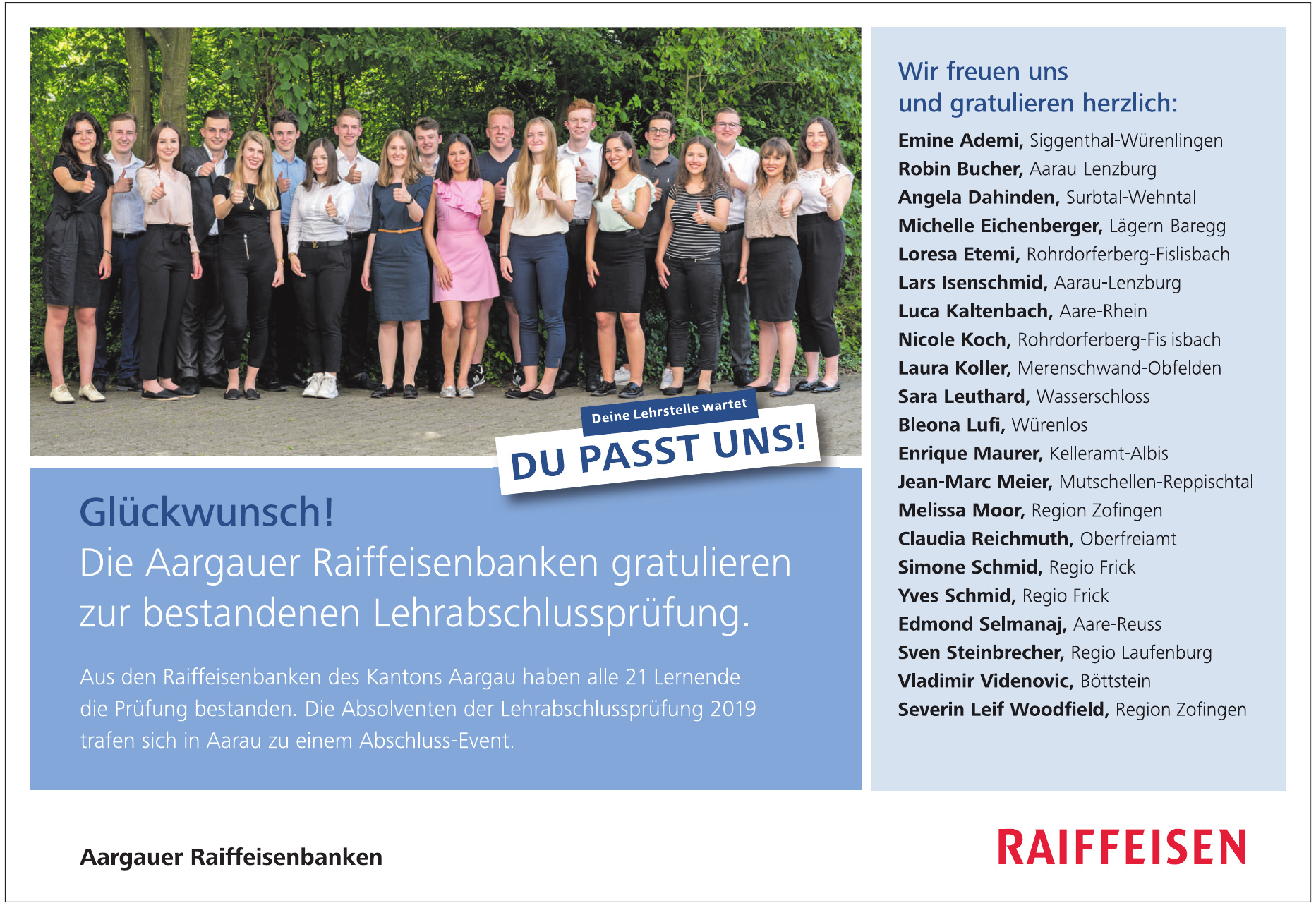 Aargauer Raiffeisenbanken Aargauer Raiffeisenbanken