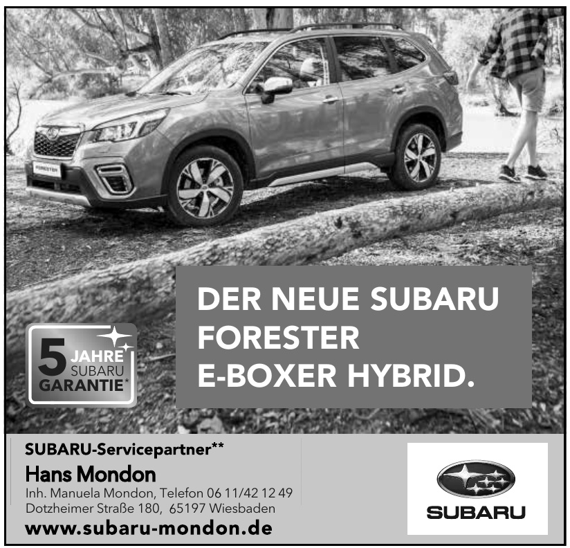 Subaru-Servicepartner** Hans Mondon