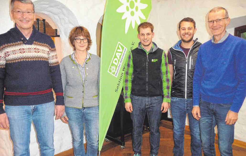 Die DAV-Vorsitzenden der Sektion Wangen (von links): Jörg Maurus, Christine Pohensky, Jürgen Woidschützke, Benedikt Sigg und Rainer Willibald. FOTOS: VERA STILLER/DAV/PRIVAT Die DAV-Vorsitzenden der Sektion Wangen (von links): Jörg Maurus, Christine Pohensky, Jürgen Woidschützke, Benedikt Sigg und Rainer Willibald. FOTOS: VERA STILLER/DAV/PRIVAT