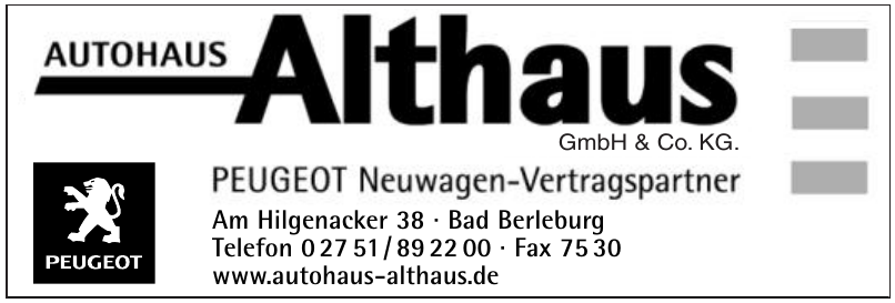 Autohaus Althaus GmbH & Co. KG Autohaus Althaus GmbH & Co. KG