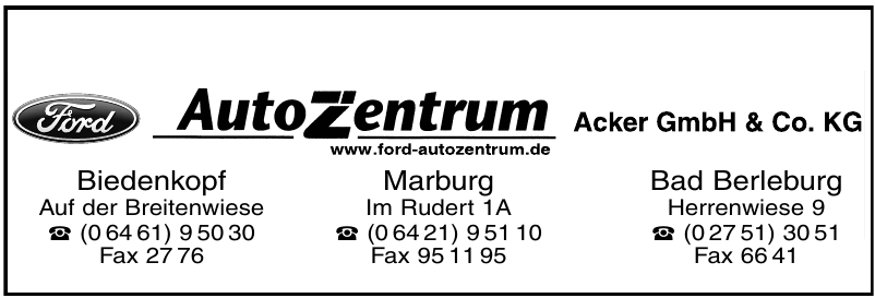 Autozentrum Biedenkopf Acker GmbH & Co KG Autozentrum Biedenkopf Acker GmbH & Co KG