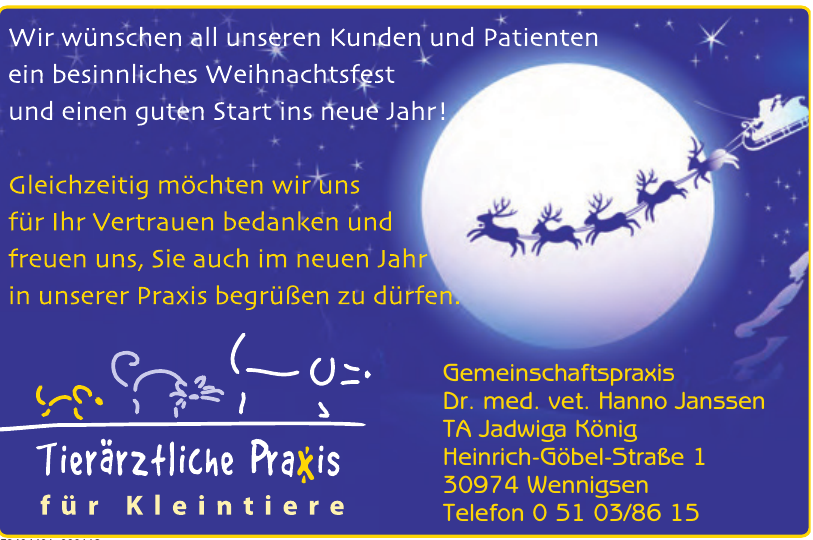 Gemeinschaftspraxis Dr. med. vet. Hanno Janssen Gemeinschaftspraxis Dr. med. vet. Hanno Janssen