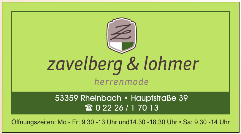Zavellberg & Lohmer Herrenmode Zavellberg & Lohmer Herrenmode