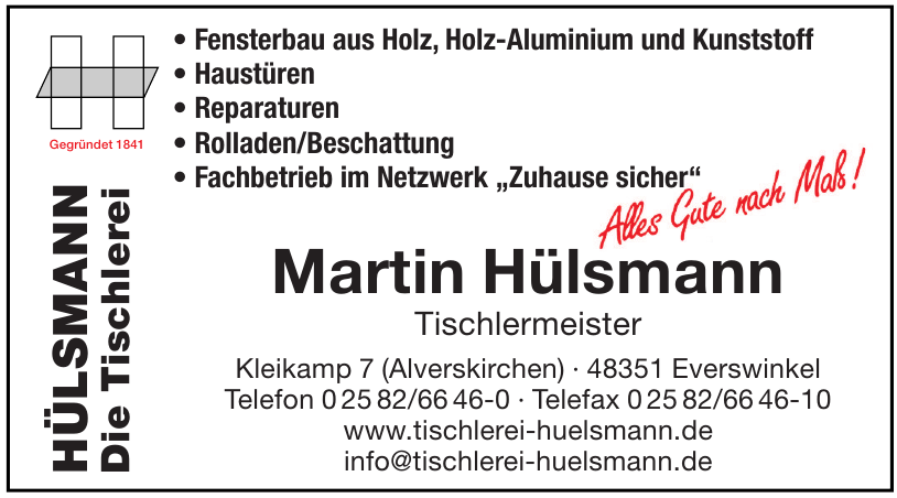Martin Hülsmann Tischlermeister Martin Hülsmann Tischlermeister