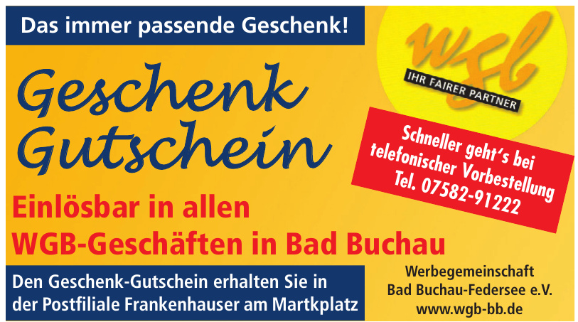 Werbegemeinschaft Bad Buchau-Federsee e.V. Werbegemeinschaft Bad Buchau-Federsee e.V.