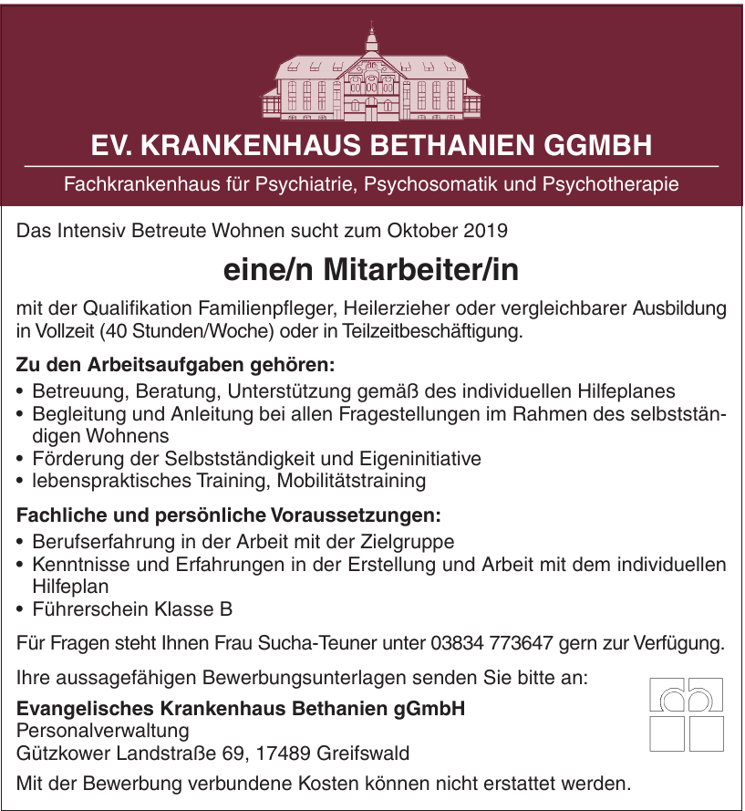 Evangelisches Krankenhaus Bethanien gGmbH Evangelisches Krankenhaus Bethanien gGmbH