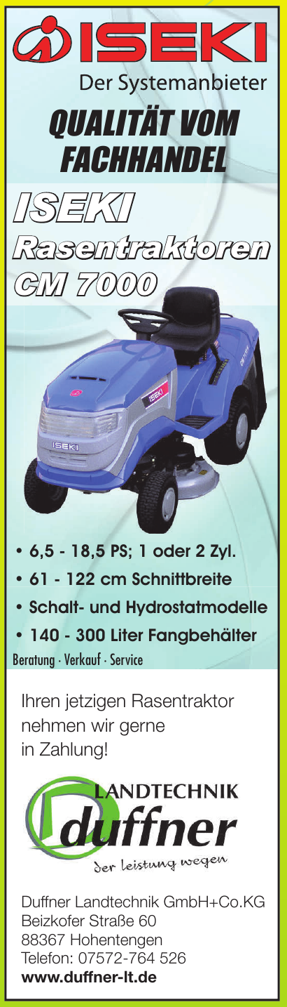 Duffner Landtechnik GmbH+Co.KG Duffner Landtechnik GmbH+Co.KG