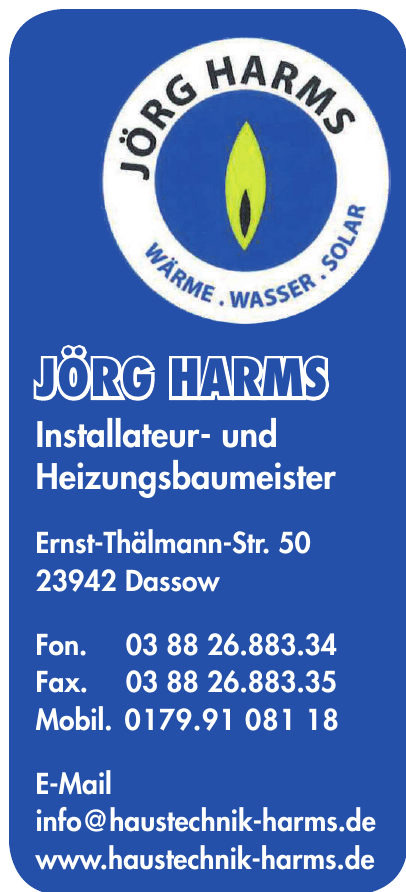 Jörg Harms Installateur- und Heizungsbaumeister Jörg Harms Installateur- und Heizungsbaumeister