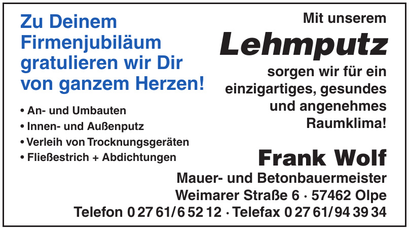 Frank Wolf Innen- und Außenputz Frank Wolf Innen- und Außenputz