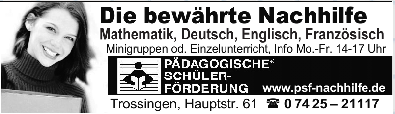 Pädagogische® Schüler-Förderung Pädagogische® Schüler-Förderung