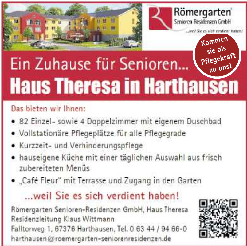 Römergarten Senioren-Residenzen GmbH, Haus Theresa Residenzleitung Klaus Wittmann